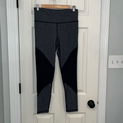 NWT Mono B Black/Gray High Waisted Sz Large Athletic Workout Tights Yoga Ankle